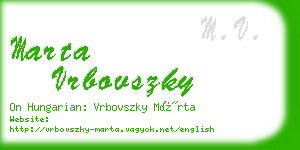 marta vrbovszky business card